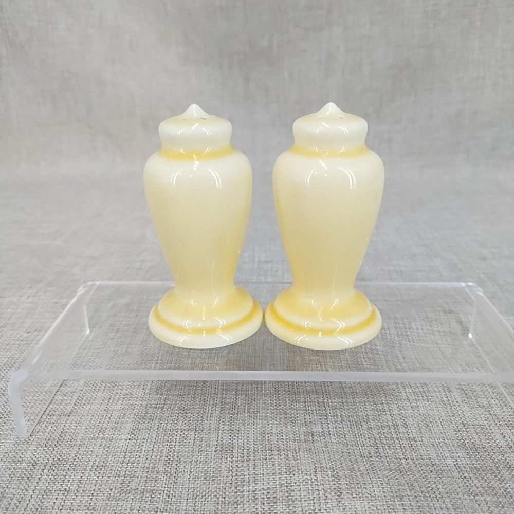 Vintage 3" Pale Light Yellow Salt & Pepper Shakers No Stoppers